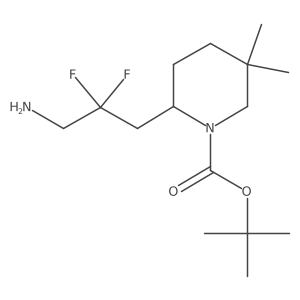 Tert-butyl 2-(3-amino-2,2-difluoropropyl)-5,5-dimethylpiperidine-1-carboxylate结构式