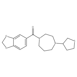 1-(2H-1,3-benzodioxole-5-carbonyl)-4-(thiolan-3-yl)-1,4-diazepane结构式