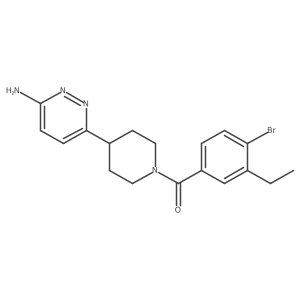 [4-(6-Amino-3-pyridazinyl)-1-piperidinyl](4-bromo-3-ethylphenyl)methanone结构式