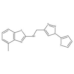 4-Methyl-N-[(1-thiophen-2-yltriazol-4-yl)methyl]-1,3-benzothiazol-2-amine结构式