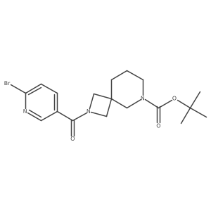 Tert-butyl 2-(6-bromopyridine-3-carbonyl)-2,8-diazaspiro[3.5]nonane-8-carboxylate结构式
