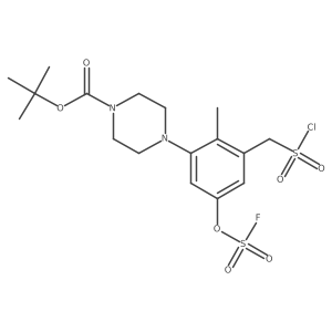 Tert-butyl 4-{3-[(chlorosulfonyl)methyl]-5-[(fluorosulfonyl)oxy]-2-methylphenyl}piperazine-1-carboxylate结构式
