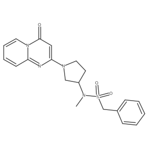 N-methyl-N-(1-{4-oxo-4H-pyrido[1,2-a]pyrimidin-2-yl}pyrrolidin-3-yl)-1-phenylmethanesulfonamide结构式
