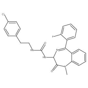 3-[2-(4-chlorophenyl)ethyl]-1-[5-(2-fluorophenyl)-1-methyl-2-oxo-2,3-dihydro-1H-1,4-benzodiazepin-3-yl]urea Structure