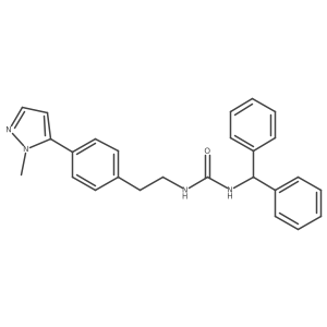1-(diphenylmethyl)-3-{2-[4-(1-methyl-1H-pyrazol-5-yl)phenyl]ethyl}urea结构式