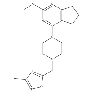 1-[(3-methyl-1,2,4-oxadiazol-5-yl)methyl]-4-[2-(methylsulfanyl)-5H,6H,7H-cyclopenta[d]pyrimidin-4-yl]piperazine结构式