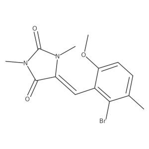 (E)-5-(2-Bromo-6-methoxy-3-methylbenzylidene)-1,3-dimethylimidazolidine-2,4-dione结构式