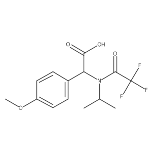 2-(4-methoxyphenyl)-2-[2,2,2-trifluoro-N-(propan-2-yl)acetamido]acetic acid结构式