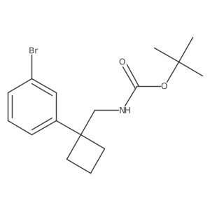 tert-butyl N-{[1-(3-bromophenyl)cyclobutyl]methyl}carbamate结构式