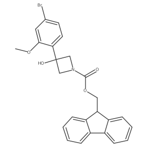 (9H-fluoren-9-yl)methyl 3-(4-bromo-2-methoxyphenyl)-3-hydroxyazetidine-1-carboxylate结构式