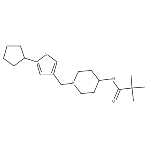 N-{1-[(2-cyclopentyl-1,3-thiazol-4-yl)methyl]piperidin-4-yl}-2,2-dimethylpropanamide Structure