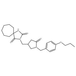 3-({5-Oxo-1-[(4-propoxyphenyl)methyl]pyrrolidin-3-yl}methyl)-1,3-diazaspiro[4.6]undecane-2,4-dione Structure