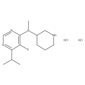 5-fluoro-N-methyl-N-(piperidin-3-yl)-6-(propan-2-yl)pyrimidin-4-amine dihydrochloride结构式