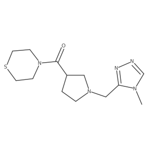 4-{1-[(4-methyl-4H-1,2,4-triazol-3-yl)methyl]pyrrolidine-3-carbonyl}thiomorpholine Structure