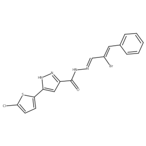 N'-(2-Bromo-3-phenylallylidene)-5-(5-chlorothiophen-2-yl)-1H-pyrazole-3-carbohydrazide Structure