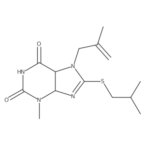 3-Methyl-7-(2-methylprop-2-enyl)-8-(2-methylpropylsulfanyl)-4,5-dihydropurine-2,6-dione结构式