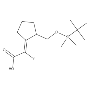 2-[(1E)-2-{[(tert-butyldimethylsilyl)oxy]methyl}cyclopentylidene]-2-fluoroacetic acid Structure