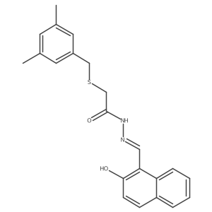 2-[(3,5-dimethylphenyl)methylsulfanyl]-N-[(E)-(2-hydroxynaphthalen-1-yl)methylideneamino]acetamide Structure