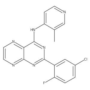 2-(5-Chloro-2-fluorophenyl)-4-(3-methyl-4-pyridylamino)pteridine结构式