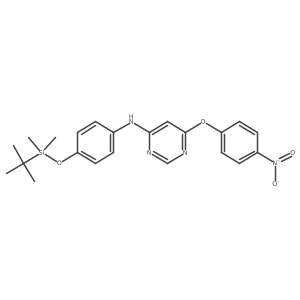 [4-(tert-Butyl-dimethyl-silyloxy)-phenyl]-[6-(4-nitro-phenoxy)-pyrimidin-4-yl]-amine结构式