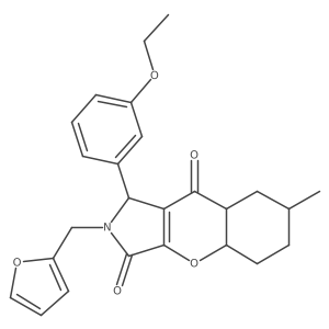 1-(3-ethoxyphenyl)-2-(furan-2-ylmethyl)-7-methyl-4a,5,6,7,8,8a-hexahydro-1H-chromeno[2,3-c]pyrrole-3,9-dione Structure