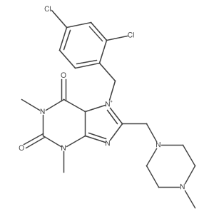 7-[(2,4-dichlorophenyl)methyl]-1,3-dimethyl-8-[(4-methylpiperazin-1-yl)methyl]-5H-purin-7-ium-2,6-dione结构式