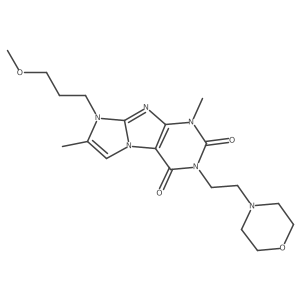 8-(3-methoxypropyl)-1,7-dimethyl-3-(2-morpholinoethyl)-1H-imidazo[2,1-f]purine-2,4(3H,8H)-dione结构式