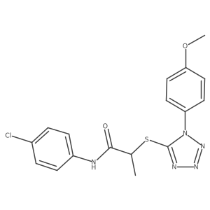 N-(4-chlorophenyl)-2-{[1-(4-methoxyphenyl)-1H-tetrazol-5-yl]sulfanyl}propanamide Structure