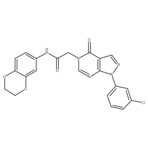2-(1-(3-chlorophenyl)-4-oxo-1H-pyrazolo[3,4-d]pyrimidin-5(4H)-yl)-N-(2,3-dihydrobenzo[b][1,4]dioxin-6-yl)acetamide结构式