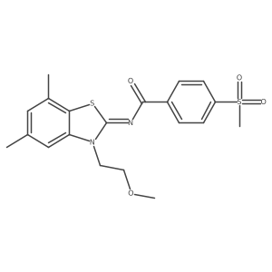 (Z)-N-(3-(2-methoxyethyl)-5,7-dimethylbenzo[d]thiazol-2(3H)-ylidene)-4-(methylsulfonyl)benzamide结构式