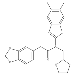 2-(benzo[d][1,3]dioxol-5-yl)-N-(5,6-dimethylbenzo[d]thiazol-2-yl)-N-((tetrahydrofuran-2-yl)methyl)acetamide Structure