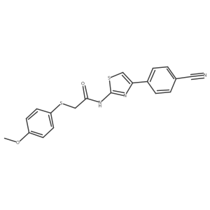 N-(4-(4-cyanophenyl)thiazol-2-yl)-2-((4-methoxyphenyl)thio)acetamide结构式