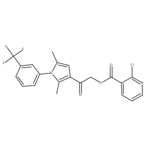 [2-[2,5-Dimethyl-1-[3-(trifluoromethyl)phenyl]pyrrol-3-yl]-2-oxoethyl] 2-chloropyridine-3-carboxylate Structure