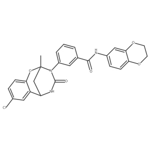 3-(8-chloro-2-methyl-4-oxo-5,6-dihydro-2H-2,6-methano-1,3,5-benzoxadiazocin-3(4H)-yl)-N-(2,3-dihydro-1,4-benzodioxin-6-yl)benzamide结构式
