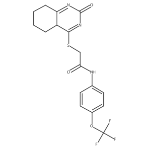 2-[(2-oxo-5,6,7,8-tetrahydro-4aH-quinazolin-4-yl)sulfanyl]-N-[4-(trifluoromethoxy)phenyl]acetamide结构式