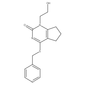 1-(2-hydroxyethyl)-4-((pyridin-4-ylmethyl)thio)-6,7-dihydro-1H-cyclopenta[d]pyrimidin-2(5H)-one Structure