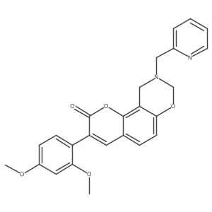 3-(2,4-dimethoxyphenyl)-9-(pyridin-2-ylmethyl)-9,10-dihydrochromeno[8,7-e][1,3]oxazin-2(8H)-one Structure