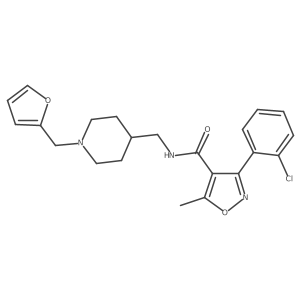 3-(2-chlorophenyl)-N-((1-(furan-2-ylmethyl)piperidin-4-yl)methyl)-5-methylisoxazole-4-carboxamide结构式