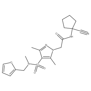 N-(1-cyanocyclopentyl)-2-[4-[furan-2-ylmethyl(methyl)sulfamoyl]-3,5-dimethylpyrazol-1-yl]acetamide Structure