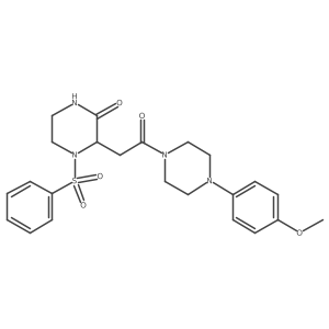 3-(2-(4-(4-Methoxyphenyl)piperazin-1-yl)-2-oxoethyl)-4-(phenylsulfonyl)piperazin-2-one结构式