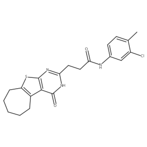 N-(3-chloro-4-methylphenyl)-3-(4-oxo-3,5,6,7,8,9-hexahydro-4H-cyclohepta[4,5]thieno[2,3-d]pyrimidin-2-yl)propanamide Structure
