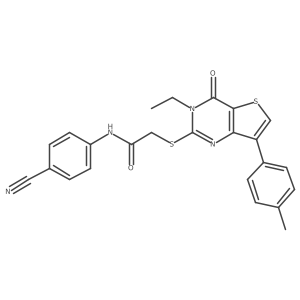 N-(4-cyanophenyl)-2-{[3-ethyl-7-(4-methylphenyl)-4-oxo-3H,4H-thieno[3,2-d]pyrimidin-2-yl]sulfanyl}acetamide Structure