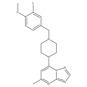 1-[(3-Fluoro-4-methoxyphenyl)methyl]-4-{5-methyl-[1,2,4]triazolo[1,5-a]pyrimidin-7-yl}piperazine结构式