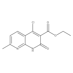 Ethyl 4-chloro-1,2-dihydro-7-methyl-2-oxo-1,8-naphthyridine-3-carboxylate Structure