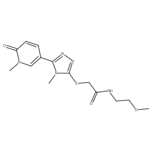 COCCNC(=O)CSc1nnc(-c2ccc(=O)n(C)c2)n1C结构式