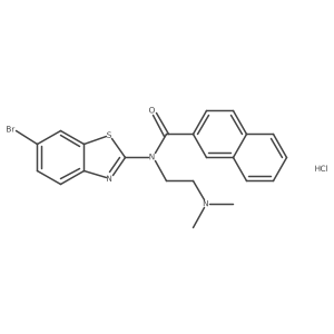 N-(6-Bromo-1,3-benzothiazol-2-YL)-N-[2-(dimethylamino)ethyl]naphthalene-2-carboxamide hydrochloride结构式