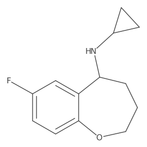 N-cyclopropyl-7-fluoro-2,3,4,5-tetrahydro-1-benzoxepin-5-amine结构式