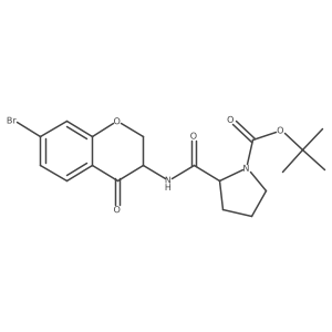(2S)-tert-butyl 2-(7-bromo-4-oxochroman-3-ylcarbamoyl)pyrrolidine-1-carboxylate Structure