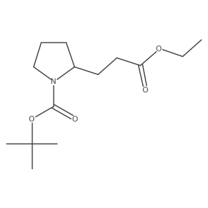 Tert-butyl 2-(3-ethoxy-3-oxopropyl)pyrrolidine-1-carboxylate结构式