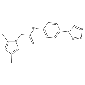 2-(3,5-dimethylpyrazol-1-yl)-N-[4-(tetrazol-1-yl)phenyl]acetamide结构式